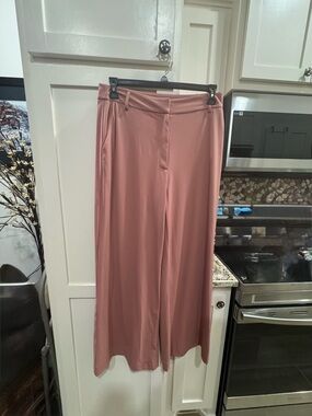 Alex Marie Satin Boot-Cut Pants in Dusty Rose